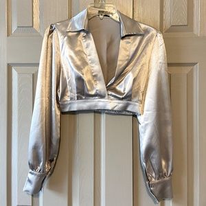 Silver Crop Top